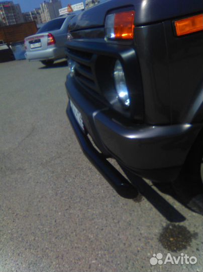 Защита переднего бампера Нива Урбан, черная