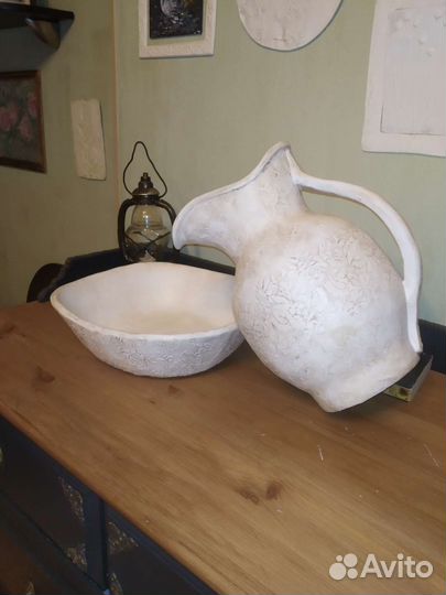 Кувшин и чаша умывальные декоративные