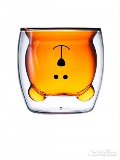 Стакан кружка с двойными стенками Медведь, 250мл