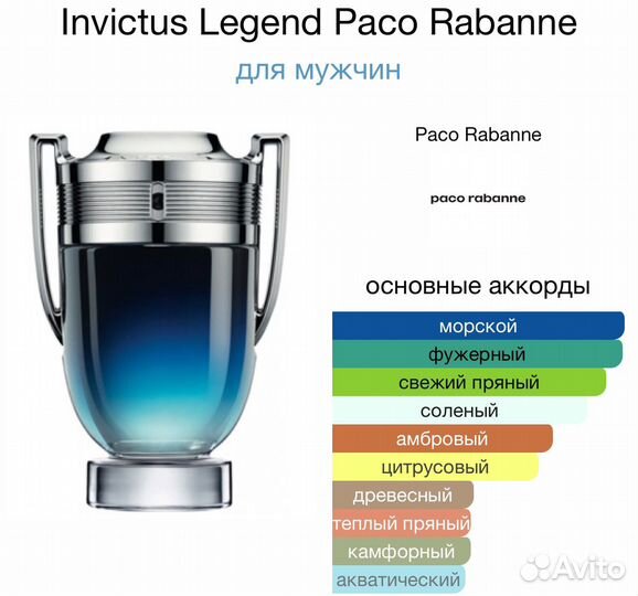 Парфюм Invictus Legend Paco Rabanne 100мл