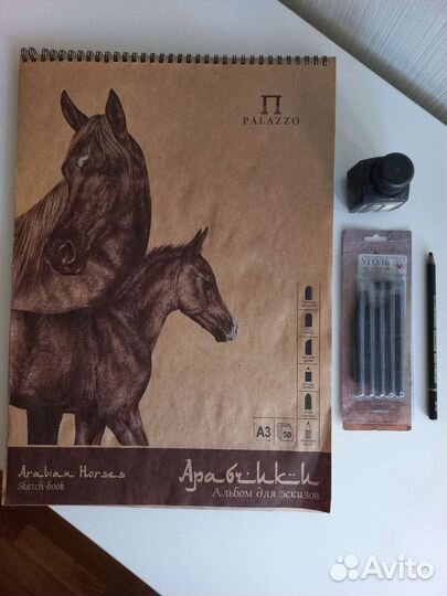 Набор для рисования крафт бумага / уголь / тушь