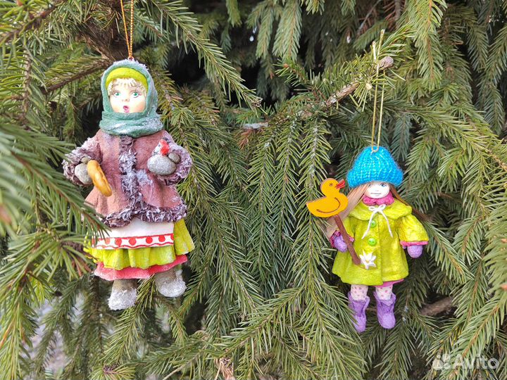 Ватные елочные игрушки (ручная работа)