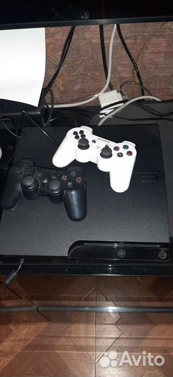 Ps3 slim прошитая, руль,мувики, джостик ps4