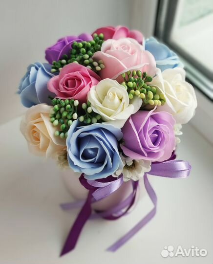 Букет из мыльных роз, подарок, цветы