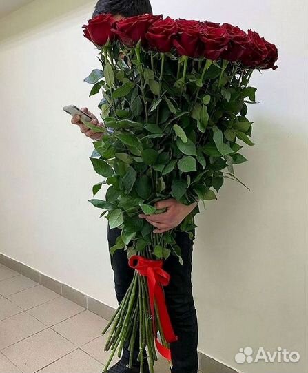 Длинные высокие розы 110 150 160 180 200 см