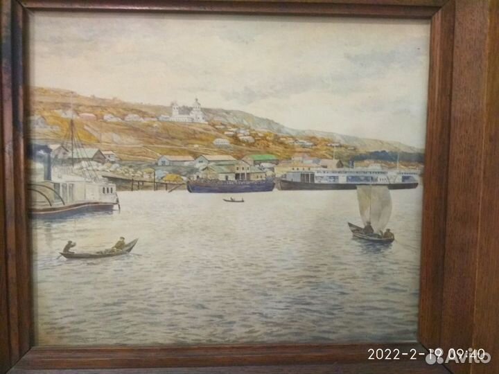 Акварель. Симбирск 19 век.Архангельский Д