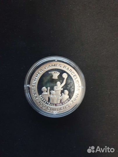 Монета юбилейная серебряная Суринам