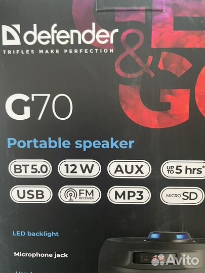 Портативная колонка bluetooth defender g70