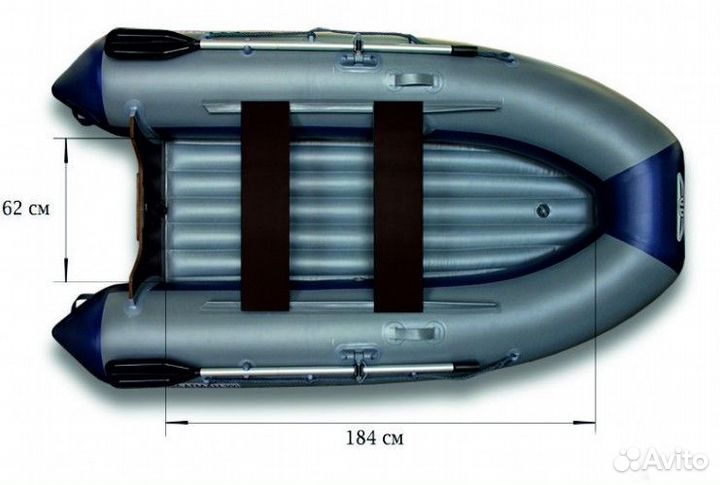 Лодка «флагман - 280» синий/серый