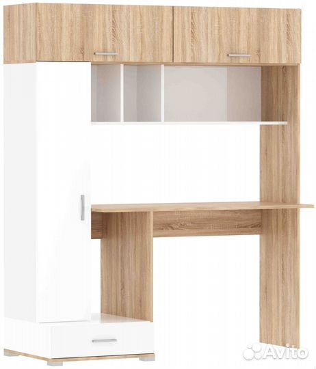 Стол письменный пкс-1 (Дуб сонома/Белый глянец)