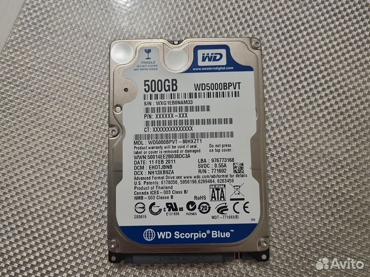 Жесткий диск WD HDD 2.5 500 гб