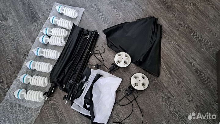 Свет для съемки, два софтбокса с лампами по 135W