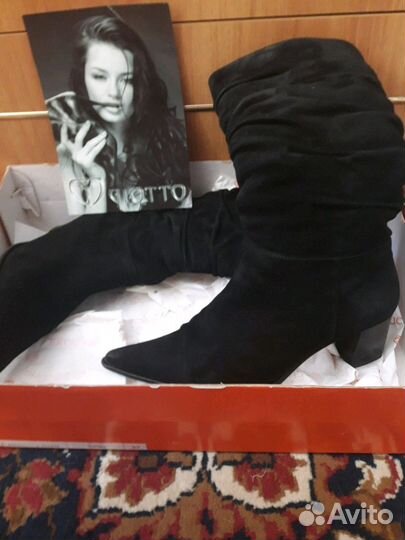 Сапоги зимние натуральные замшевые