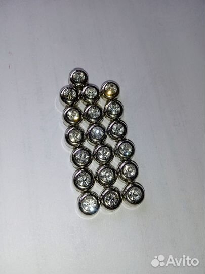 Пришивной элемент стальной, со стразами