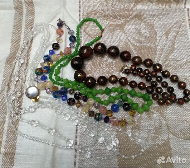 Лот бижутерии СССР, бусы, янтарь