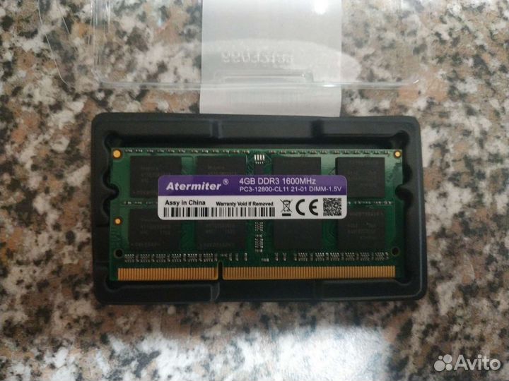 Азу DDR3 Atermiter 4 гб, для ноутбука