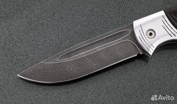Походный нож складной нож Беркут, сталь дамаск