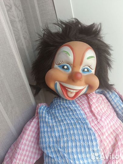 Кукла ГДР Германия клоун резиновый