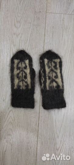 Варежки вязаные из овчины