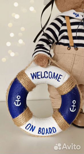 Текстильный мишка в стиле 