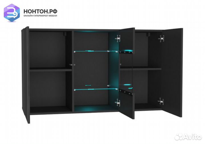 Комод Point черный глянец / черный матовый