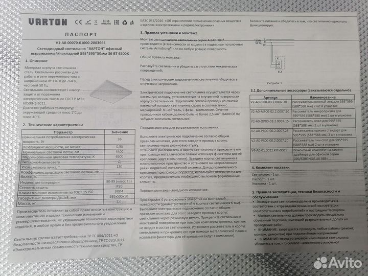 Светодиодные светильники varton