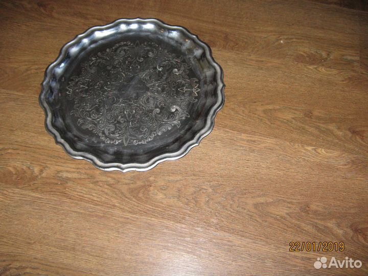 Поднос мельхиоровый Кольчугино СССР
