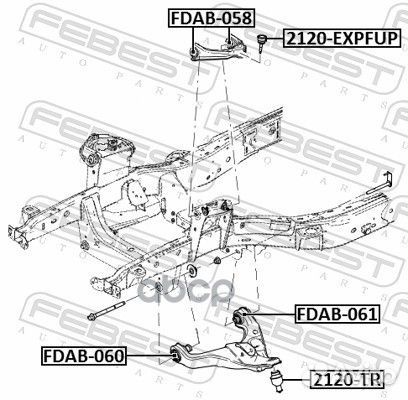 Сайлентблок переднего рычага задний Ford Explo