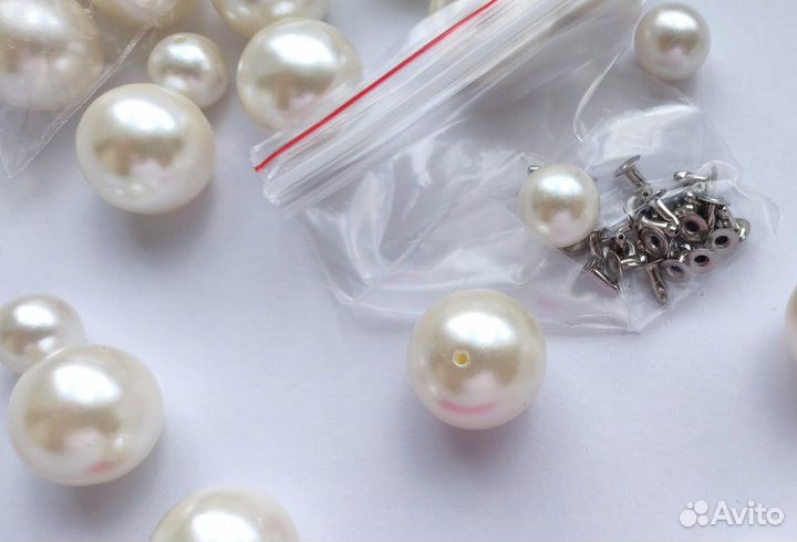 Заклепки жемчуг для декора одежды и обуви.Бусины