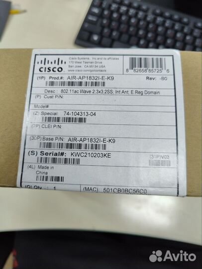 Wi-Fi роутер Cisco AIR-AP1832I-E-K9