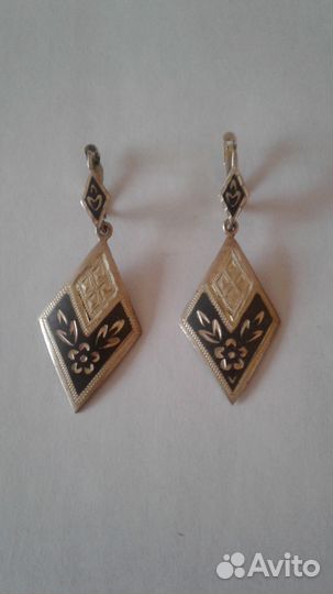 Серьги, перстень из серебра