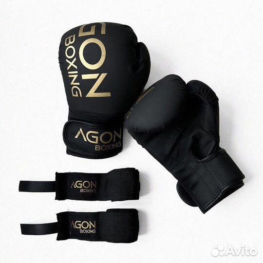 Боксерские перчатки Agon + бинты