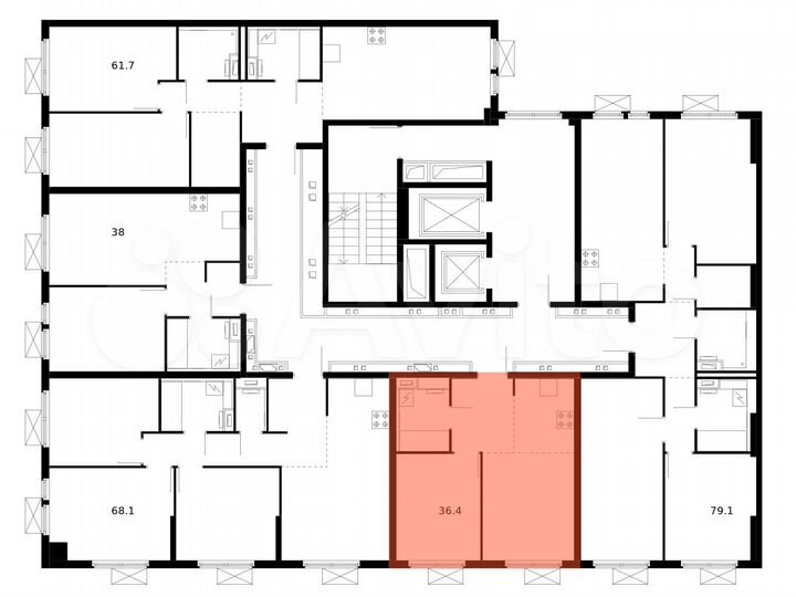 2-к. квартира, 36,4 м², 3/15 эт.