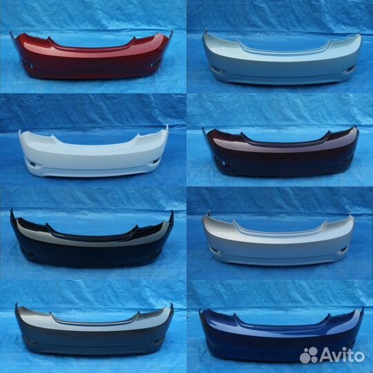 Бампер задний белый на Hyundai Solaris 2010-2015