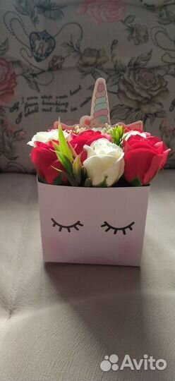 Букет роз из мыла