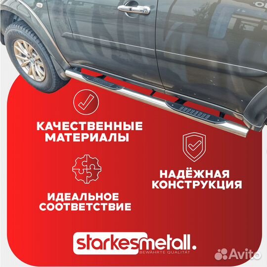 Подножки Kia Sorrento Strong усиленные