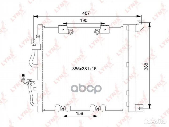 Радиатор кондиционера RC0391 lynxauto