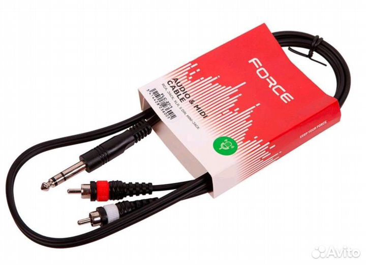 Акустический кабель Jack 6.3 - 2 RCA 1 m