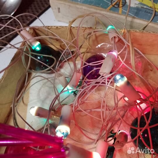 Стеклянная звезда с гирляндой СССР