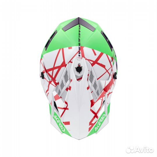 Бело-Зеленый Шлем Acerbis X-track 22-06 Green/Whit