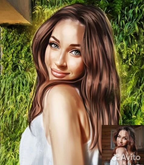 Портрет по фото на холсте в подарок Москва