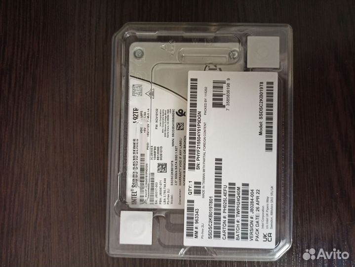 SSD 1.92Tb Intel D3-S4510 Series