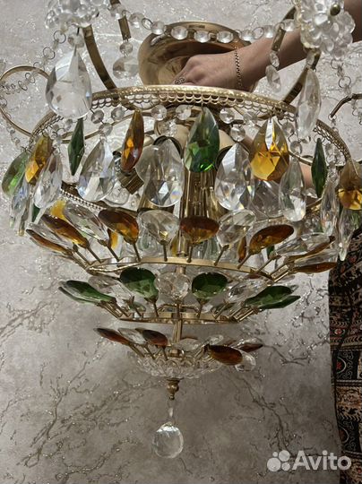 Люстра из горного хрусталя