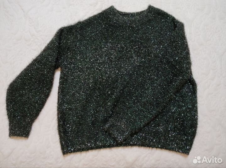 Свитер женский hm зелёный оверсайз 44 46 48