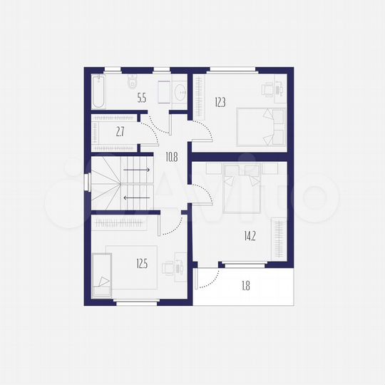 Дом 129 м² на участке 8 сот.