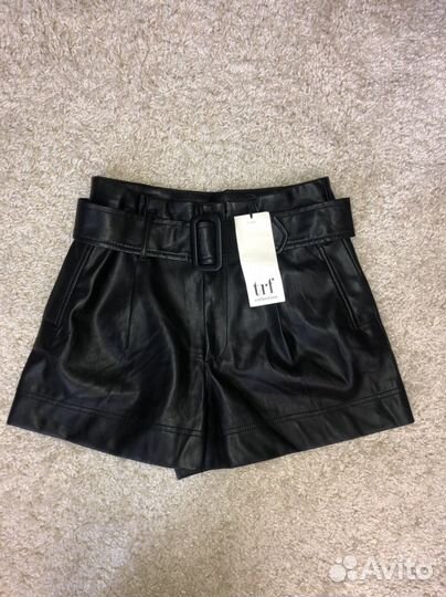 Кожаные шорты Zara 42-44