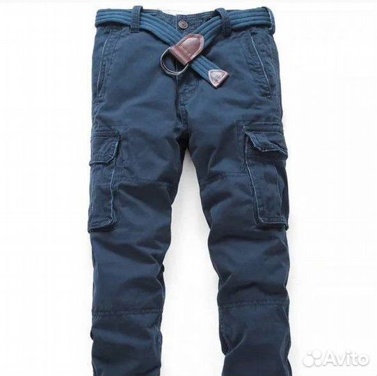 Брюки карго мужские темно-синии