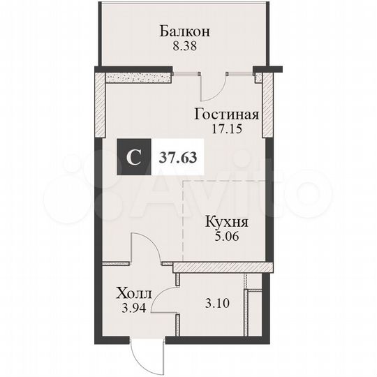 Апартаменты-студия, 36,6 м², 4/18 эт.