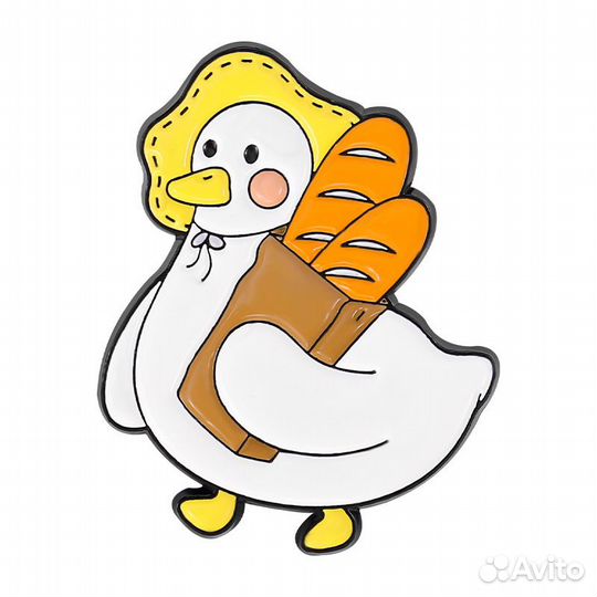 Значки смешные гуси металлические 3шт