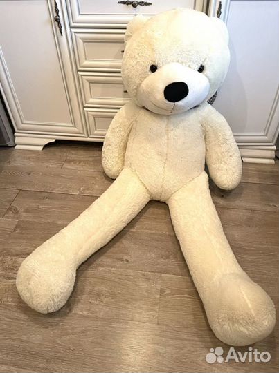 Большой плюшевый медведь 160 см с бантом